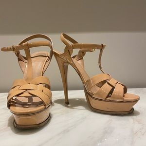 YSL 105mm Tribute Sandal Nude Size 41